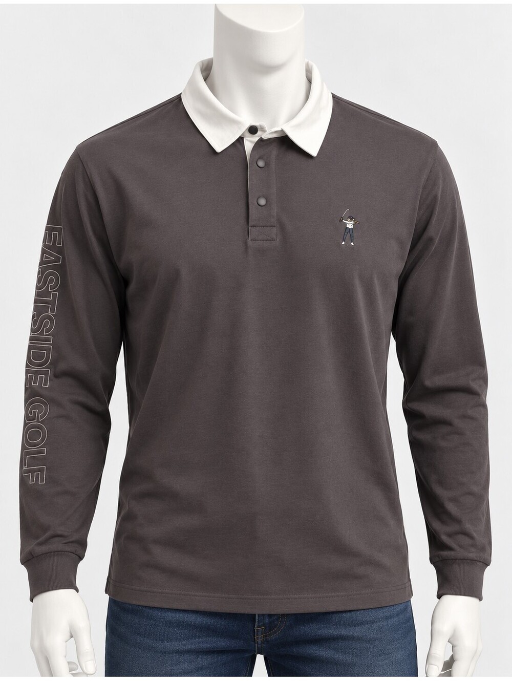 Eastside Golf Men's Long Sleeve Polo Shirt with Contrast XL